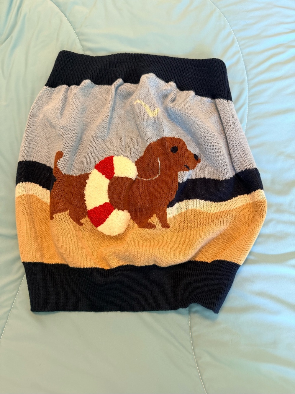 Dachshund Knit Tube Top in Black, Brown, Tan, Cream, Red